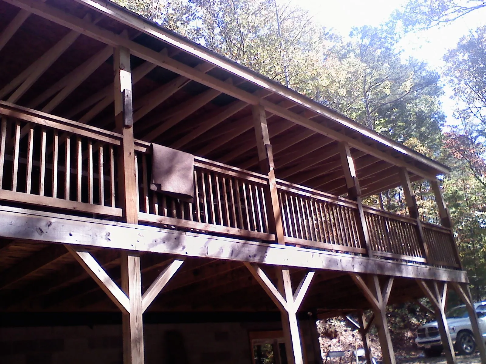Timber framing under a new elevated porch and deck — Roof Leak Repair in Dillonvale by Roofing Brothers